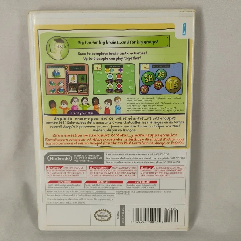 Big Brain Academy Nintendo Wii 2007 w/case NO booklet Tested Working